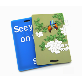 Usine pas cher personnaLisé 3d étiquettes de bagage en caoutchouc en reLief