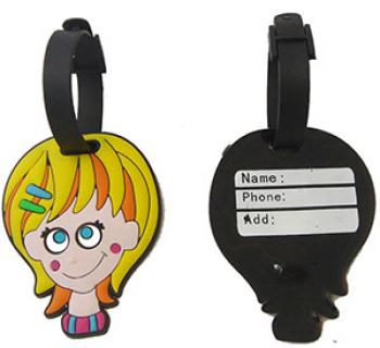 Pvc rubber reisbagage tag cartoon siLiconen bagage naampLaatje