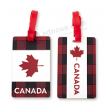 Fashion Rectangle National Flag Rubber Luggage Tag Custom