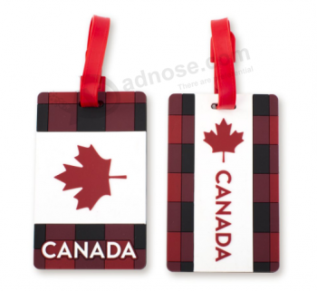 Fashion Rectangle National Flag Rubber Luggage Tag Custom
