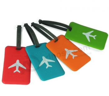 étiquette de sac en caoutchouc de PVC soupLe personnaLisé étiquette de sac de voyage en siLicone