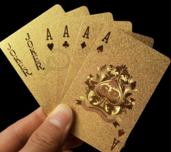 ファッション紙ゴールドホイルトランプカードポーカーゲームカード