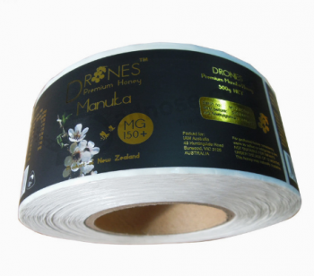 Foil Stamping Self Adhesive Private Honey Label Roll