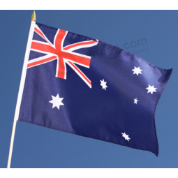 Bon marché en gros imprimé polyester australien main drapeau