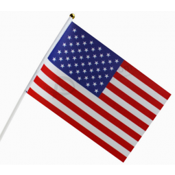 Knitted Polyester Hand Held American Flags Wholesale with high quality and any size