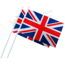 Al por mayor handflag personalizado mano poliéster banderas uk
