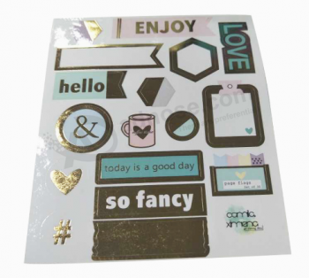 Glossy Gold Foil Stickers Sheets Manufacture China