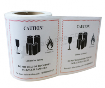 Cardboard Box Warning Labels For Lithium Battery Label Sticker