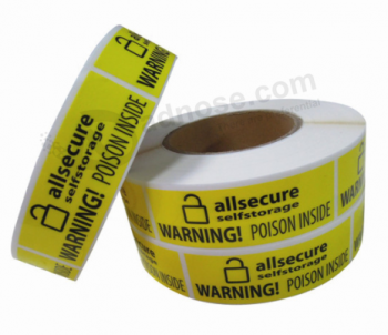 Eco-friendly Customized Made Warning Adhesive Label Stickers