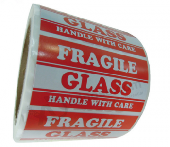 Bright Red Fragile Label Handle With Care Shipping Mailing Label