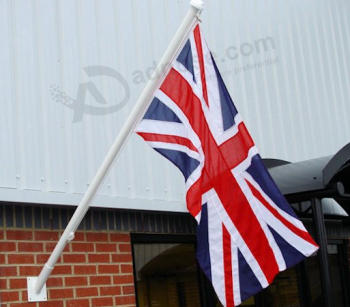 Printed Polyester Wall Mounted UK Flag With Pole