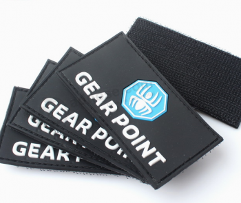 Wholesale Soft PVC Patches Rubber Labels With Hook with your logo