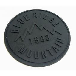 Custom Embossed Sewn On Rubber Patch For Jeans with your logo