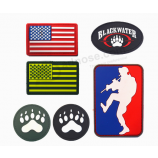 Sew on Soft PVC Rubber American Flag Patches with Hook and your logo