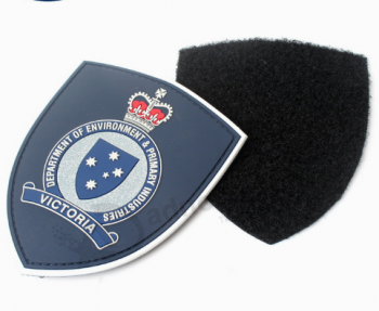 Military Uniform Embossed Logo PVC Rubber Badges with Adhesive Hook with your logo
