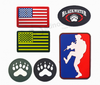 Promotional PVC USA Flag Patch Custom Back Hook Rubber Patch