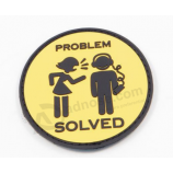 Funny Sew-on Custom PVC Rubber Patch Logo With Low MOQ