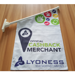 Printed Wall Mount Banner Polyester Wall Promo Flag