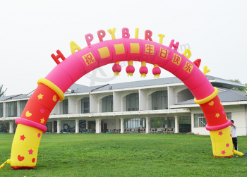 Actividades al aire libre puerta de arco inflable de cumpleaños para niños