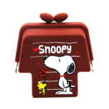 Bolsa de moedas de silicone bonita snoopy carteira de mudança de forma