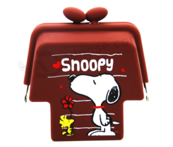 Coin purse silicone beautiful Snoopy shape change wallet