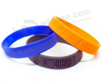 Custom men silicone rubber wristband high quality bracelet for sports