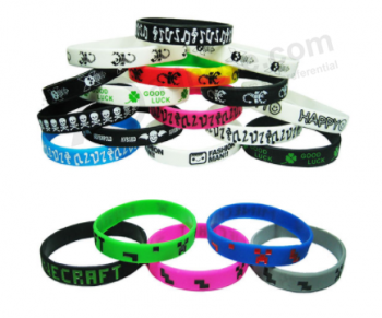 Bracelets faits sur commande de bracelets de fantaisie de bande de poignet de silicone pour la promotion