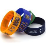 Logo Design Sports Reflective Slap Wristband Rubber Bracelet