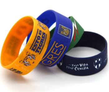 Logo Design Sports Reflective Slap Wristband Rubber Bracelet