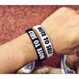 Debossed Logo Adjustable Silicone Wristband Rubber Bracelet