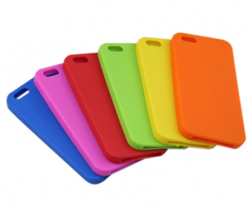 étui d'accessoires simple de téléphone en caoutchouc de couleur pure pour l'iphone
