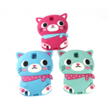 Custom cartoon cat shape mobile rubber case mobile phone cover