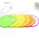 Colorful fruit shape table mats silicone cup coaster