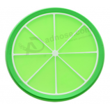 Round shape fruit design soft rubber PVC silicone glass coaster