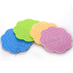 Embossed your own logo silicone rubber coasters for drink