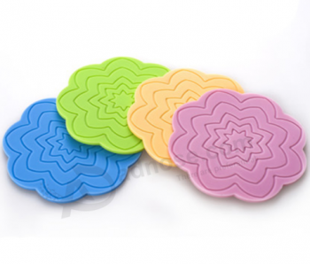 Embossed your own logo silicone rubber coasters for drink