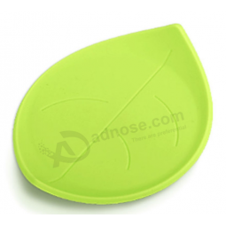 Sottobicchiere per tazza da tè in pvc morbido a forma di foglia verde per hotel