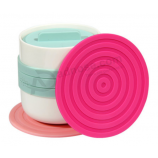 Colorful flower shaped soft silicone drink coaster for coffee