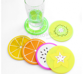 Soft silicone glass cup drink coaster holder anti slip mat set