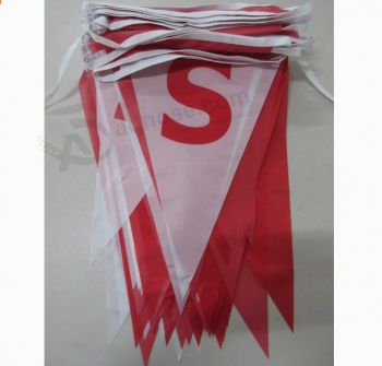 Promoção de fornecimento de fábrica poliéster string bandeira personalizada