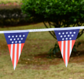Factory Custom Triangle Flag USA National Flag Bunting with any size