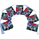 Printed Hanging Polyester String Flag Mini Bunting Banner with high quality and any size