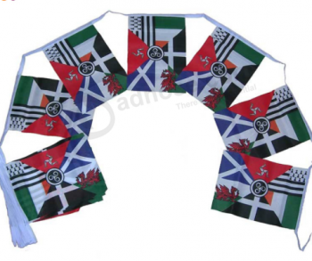 Printed Hanging Polyester String Flag Mini Bunting Banner with high quality and any size