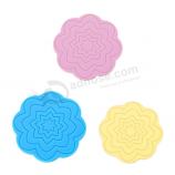 Fashion silicone lace cup coaster mat Soft rubber coffee cup coaster