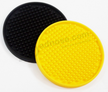 Custom design Logo round rubber coaster mat 