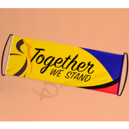 Mode Pull Banner Scrollen Hand. Flagge für Fußballfan