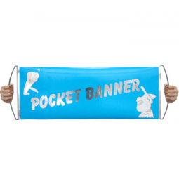 Wholesale scrolling banner PET hand flag with your own logo
