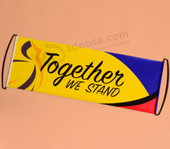 Custom design cheering fan scrolling hand banner with high quality and any size