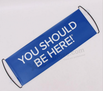 Custom logo printing hand held advertising banner factory with high quality and any size
