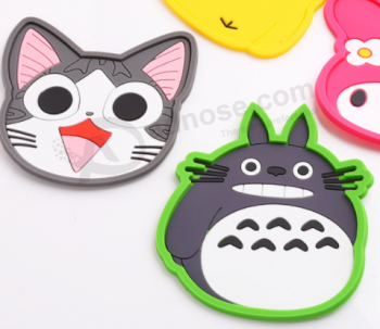 Eco- friendly customized cartoon rubber cup coasters mat